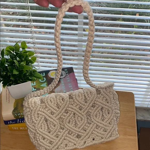 Zara Cream Macramé Shoulder Bag - Picture 6 of 7